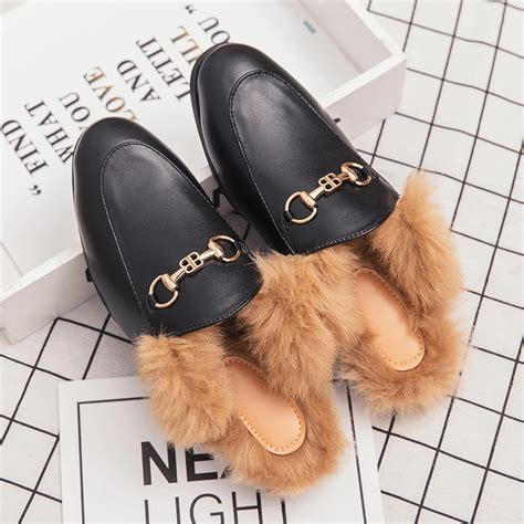mocassin imitation gucci fourrure